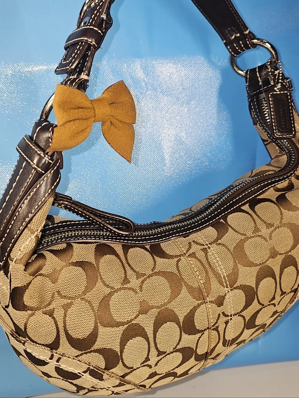 Vintage Coach Soho Signature Hobo Bag Canvas/Leather Brown 10074 Y2K NWOT!!